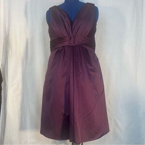 Vineyard Collection Cocktail Dress Purple Fit & Flare V Neck Sleeveless EUC 14